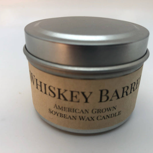 Whiskey Barrel Soy Wax Candle | 2 oz Travel Tin