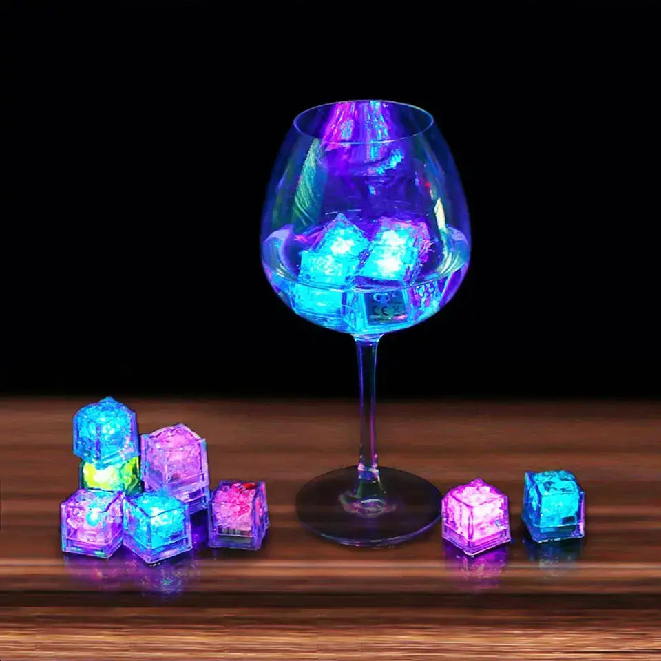 Freeze-able Flashing Multi-color or Diamond White Ice Cubes