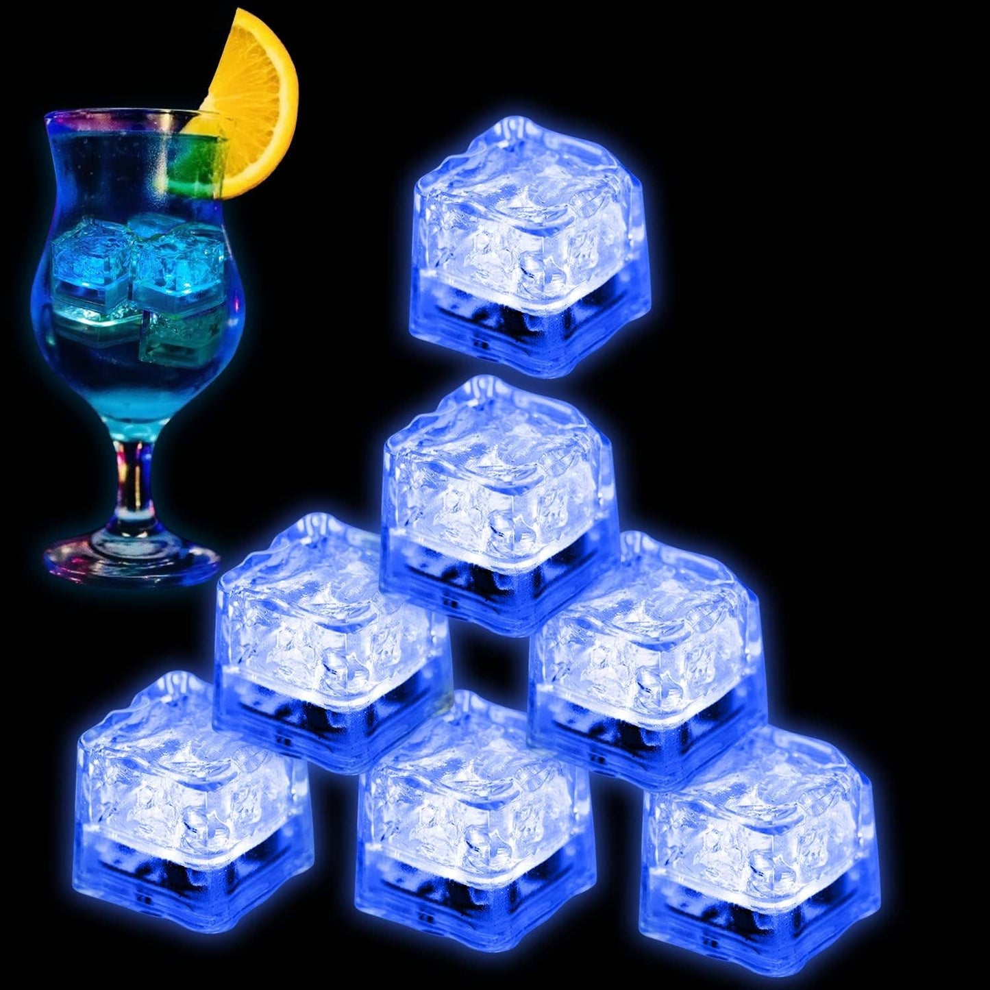 Freeze-able Flashing Multi-color or Diamond White Ice Cubes