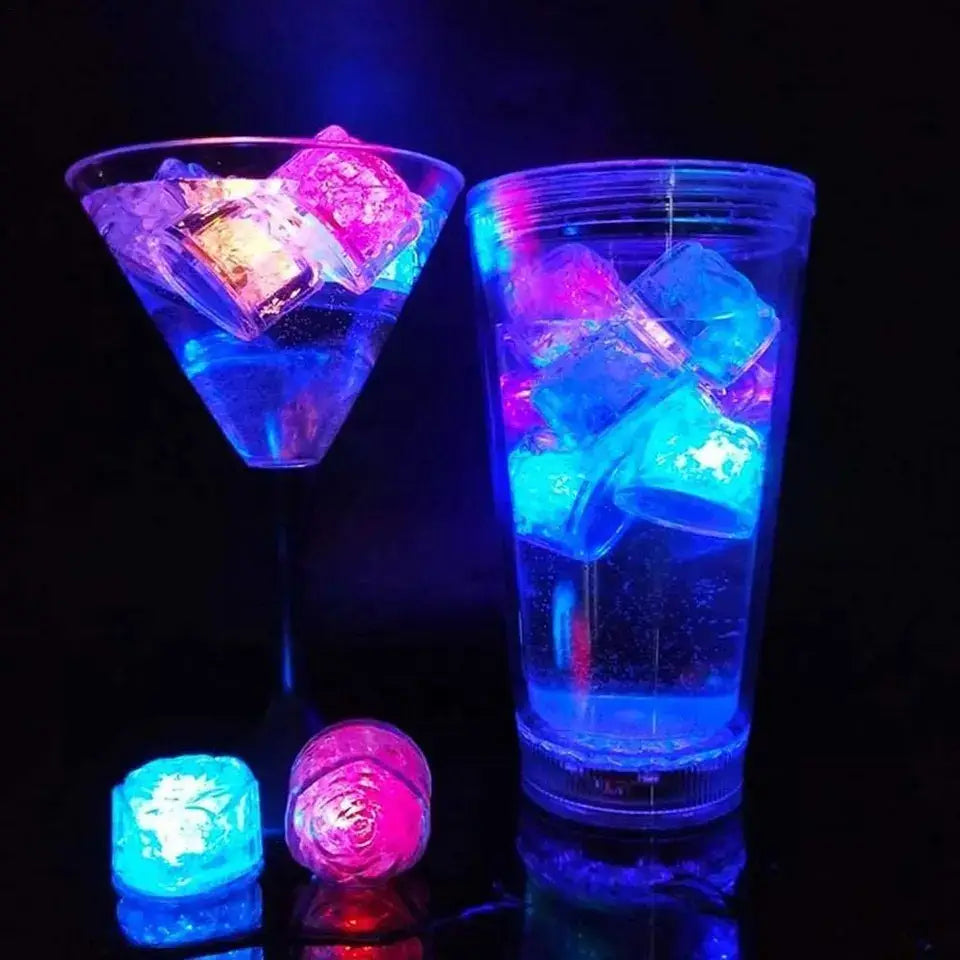 Freeze-able Flashing Multi-color or Diamond White Ice Cubes