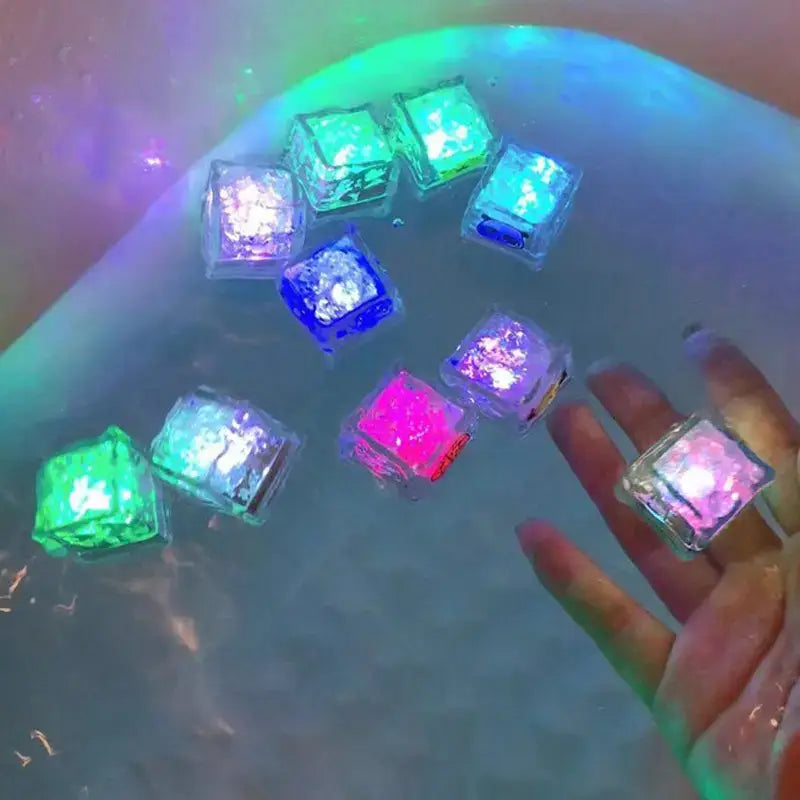 Freeze-able Flashing Multi-color or Diamond White Ice Cubes